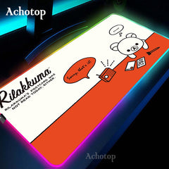 Cute rilakkuma RGB Computer Luminous Gaming MousePad Colorful Large Glowing LED Extended Illuminated Keyboard Blanket Desk Mat