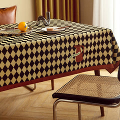 Ins Checkerboard Tablecloth Home Dining Table Cloth Cafe Restaurant Checkered Table Cover High-Quality Background Cloth Desk Mat