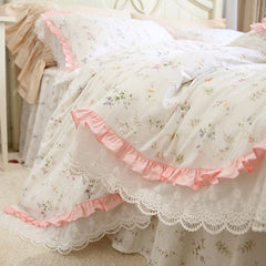 Big lace queen bedding set Romantic ruffle duvet cover designer bedding floral bed set bedroom bed sheets luxury bedding sets