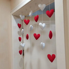 YICKYUE Girls' Pink Heart Shaped Door Curtain Decor Tassel Curtain Divider String Girl Room Partiton Sweet Hanging Beaded Window Valance