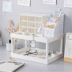 W&G Desktop Storage Rack 2 Layers Rack Stationery Organizer Dormitory Transformation Rack Storage Shelf Desk Organizer