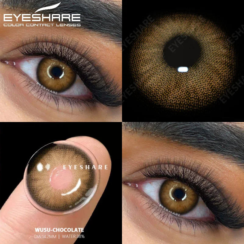 YICKYUE  -  2pcs Colored Contact Lenses For Eyes Natural Blue Eye Lenses Gray Pupils Lens Yearly Fashion Green Contacts Black Lens