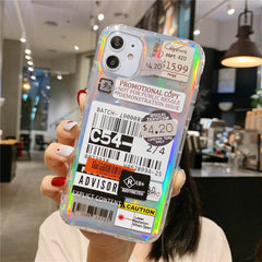 Luxury QR Code phone case letter for iphone 11 Pro Max X XS MAX XR cover laser tpu soft for iphone 12 mini pro max 7 8 plus case