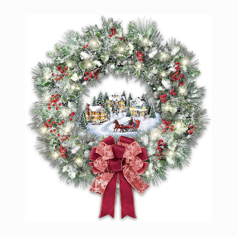 Yickyue Christmas Garland Stickers for Home Decoration Xmas  Moisture Proof Window Glass Door Holiday Home Decoration