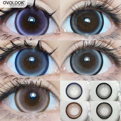 YICKYUE   -  2PCS/Pair Big Lenses Pearl Series Color Contact Lenses For Eyes Blue Purple Pink Black Gray Beauty Pupils 14.5mm Lenses