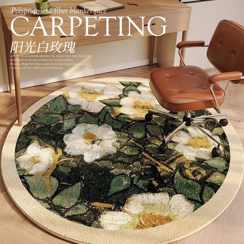 Yickyue Carpet for Living Room Retro Pastoral Floral Large Area Plush Rug Home Decoration IG Fluffy Cloakroom Bedroom Mat ковер Tapete