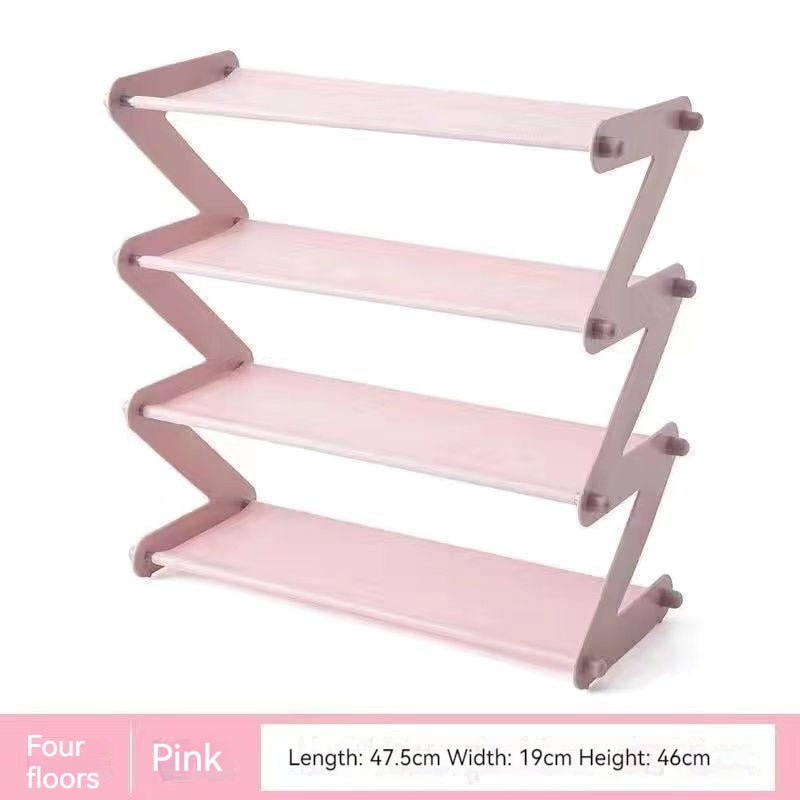 Yickyue Folding Shoe Rack DIY Assembly Stackable Plastic Shoe Shelf Space Saving Home Bathroom Dorm Mini Shoe Storage Cabinet Holder