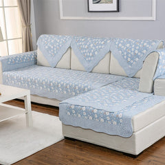 Spring Summer Floral Pattern Sofa Cover Mat Pillow Fashion Comfortable Non-slip Sofa Back Towel L-shaped Sofa Furniture Case