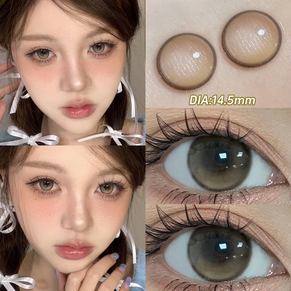 YICKYUE  -  Pink Contact Lenses Myopia Color Contact Lenses for Eye with Diopters Natural Grey Brown Eye Color Lenses Blue Lens 2PCS