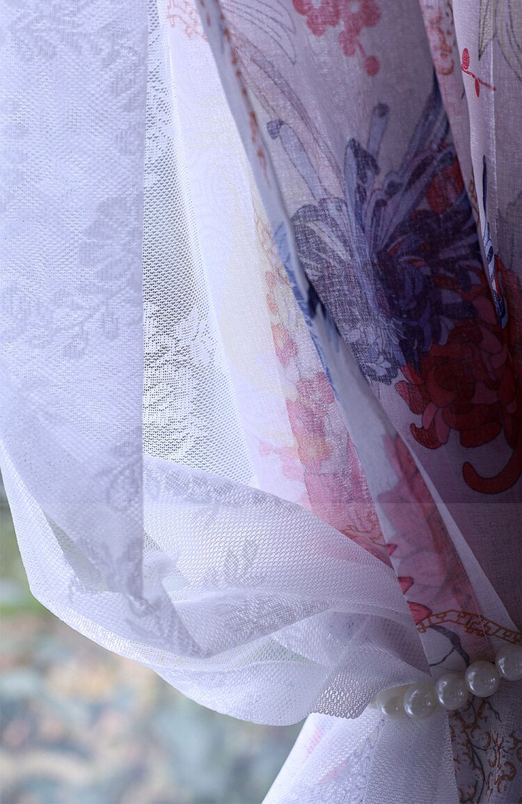 New Design Double Layer Tulle for Living Room Bedroom Balcony French Elegant Short Curtain for Kitchen Bathroom Door Home Decor
