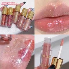 YICKYUE  -  Ice Flash Lip Glaze Water Shine Pure Lip Gloss Shining Shimmer Lipgloss Watery Clear Glitter Liquid Lipstick Lips Lasting Makeup