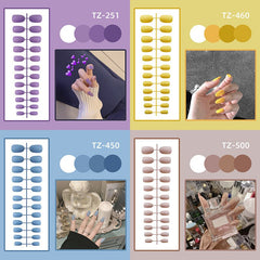 24pcs Fake Nails Frosted Matte Short Round Coffin Nail Tips For Extension Manicure Art Wholesales Press On False Nails