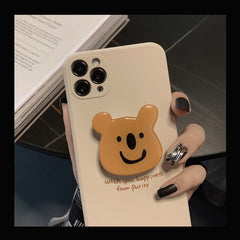 Cute Koala stand holder cover For iphone 12 mini 11 pro max 7 8 plus xs max x xr liquid soft silicone phone case shell