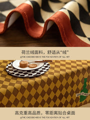 Ins Checkerboard Tablecloth Home Dining Table Cloth Cafe Restaurant Checkered Table Cover High-Quality Background Cloth Desk Mat