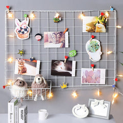Iron Grid Art Mesh for Photo Displaying Frame Mood Board Postcard Display Storage Rack Home Wall Hanging DIY Decoration Shelf