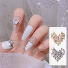 Love Diamond Heart-shaped Nail Rhinestone Decoration Nail Accessories 3d Nail Art Nail Styling Utensils Nail Jewelry 2022 New