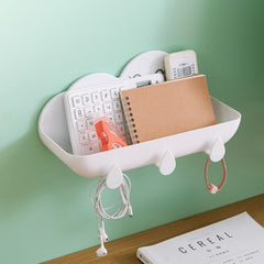 Bathroom Accessories Cosmetic Storage Box Hook Soap Rack Drain Organizer Multifunctional Wallmounted Shower Tray Rack Free Punch