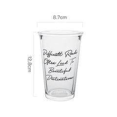 350ml Kawaii Letter Pattern Glass Cups For Drinking Cute Korean  Clear Creative Ice Coffee Wine Milk Juice Tea Mug Original Cups