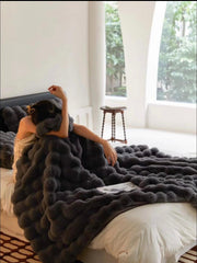 Yickyue Soft Thickened Faux Rabbit Fur Sofa Blanket