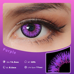YICKYUE  -  2Pieces Colorcon Color Contact Lenses Yearly Purple Contact Lenses with Graduation Free Shipping