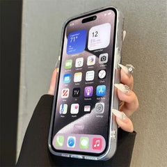 YICKYUE  -  Pink Leopard Print Phone Case for IPhone 16 15 14 Pro Max 13 12 11 Pro Max16e  8 7 Plus SE 2022 XS XR X Tinfoil Pattern Cover