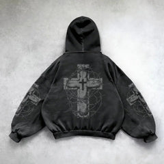 Hearujoy  Y2K Hoodie New Harajuku Hip Hop Retro Patchwork Oversized Hoodie Sweatshirt Men Clothing Gothic Long Sleeve Jacket Streetwear