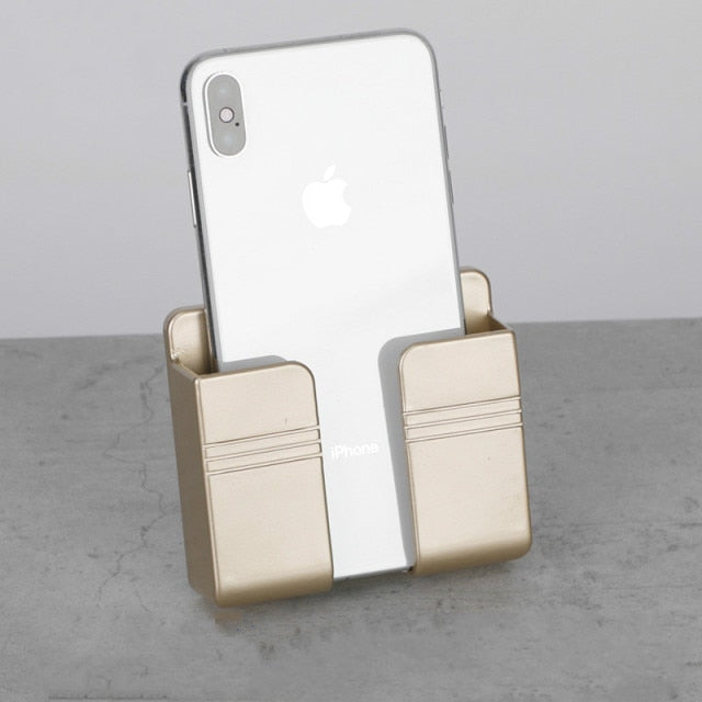 Wall Mounted Organizer Storage Box Remote Control Mounted Mobile Phone Plug Wall Holder Charging Multifunction Holder Stand