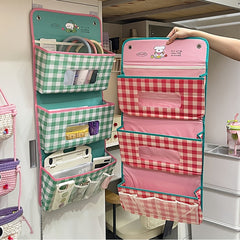 YICKYUE  -  3-Tier Hanging Storage Box - Linen Basket with Pockets, 7 Large Capacity Pockets, Student Bedside Storage Bag, Door Cabinet Hanging Bag, Used to Store Dormitory Essentials