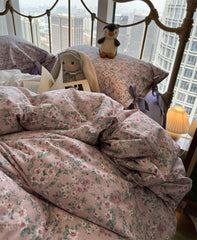 YICKYUE  -  Elegant romantic pueple flower bedding set,twin full queen king floral cotton home textile bed sheet pillow case quilt cover