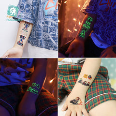 Cartoon Cool Racing Car Waterproof Temporary Tattoo Sticker Child Luminous Arm Leg Face Sticker Body Art Tattoo Sticker
