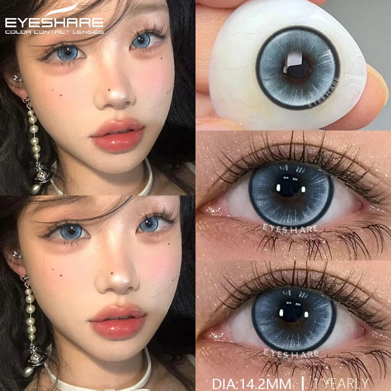 YICKYUE  1Pair Korean High Quality Lenses Color Contact Lenses for Eyes Purple Lenses Blue Eye Lens Soft Cosmetic Brown Contacts