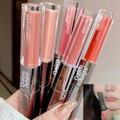 Yickyue New Colored Lip Gloss Double Lip Glaze Does Not Fade Not Touch Cup Velvet Matte Lip Gloss Jelly Toot Lip Lipstick Korean Makeup