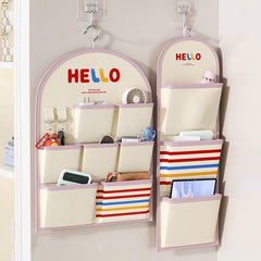 YICKYUE  -  Wall Closet Hanging Storage Organizer with 7 Pockets Hanging Pocket Pantry Organizer for Bedroom Closet Shelves with Hook