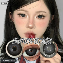 YICKYUE  1 Pair Colored Contact Lenses for Eyes Black Big Lens Gray Pupils Lenses Brown Lenses Fashion Eye Contacts Yearly