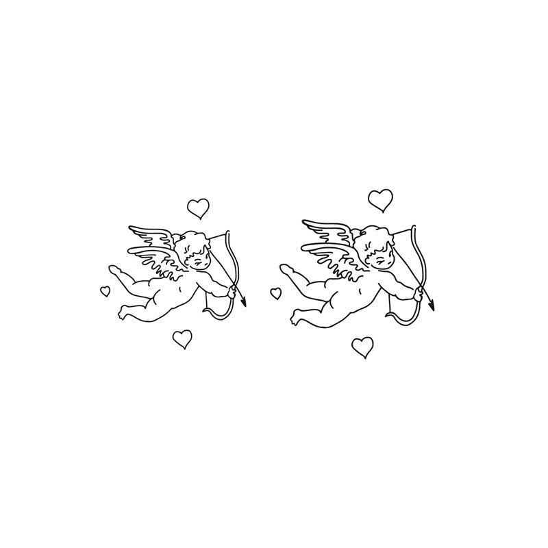 Waterproof Temporary Tattoo sticker Cute Love Angel Fake Tattoos Arm Cupid's Arrow for Men Women Body Temporary Tatto Sticker