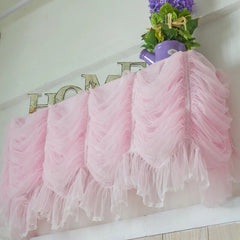 Yickyue Sweet lace yarn princess cake layers hanging air conditioner cover curtain LCD covers home textile wedding decoration custom