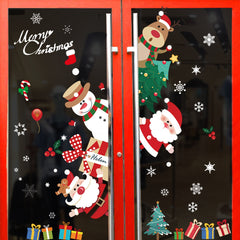YICKYUE  -  Christmas Window Sticker 2023 Cristmas Ornament Merry Christmas Decorations For Home Xmas Navidad Natal Gifts New Year