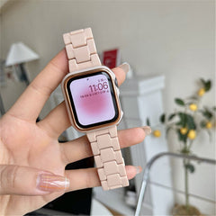 Suitable For Apple Watch 7 6 5 SE 4 3 2 Strap+Case Fashion Waist PC Solid Color For iwatch Band 45mm 41mm 40mm 44mm Resin Strap