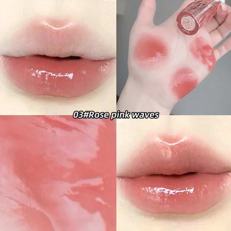 YICKYUE  -  Water Light Crystal Lip Glaze Lipstick Translucent Moisturizing Lip Gloss Clear Non-stick Cup Lip Plumping Gloss Korean Makeup