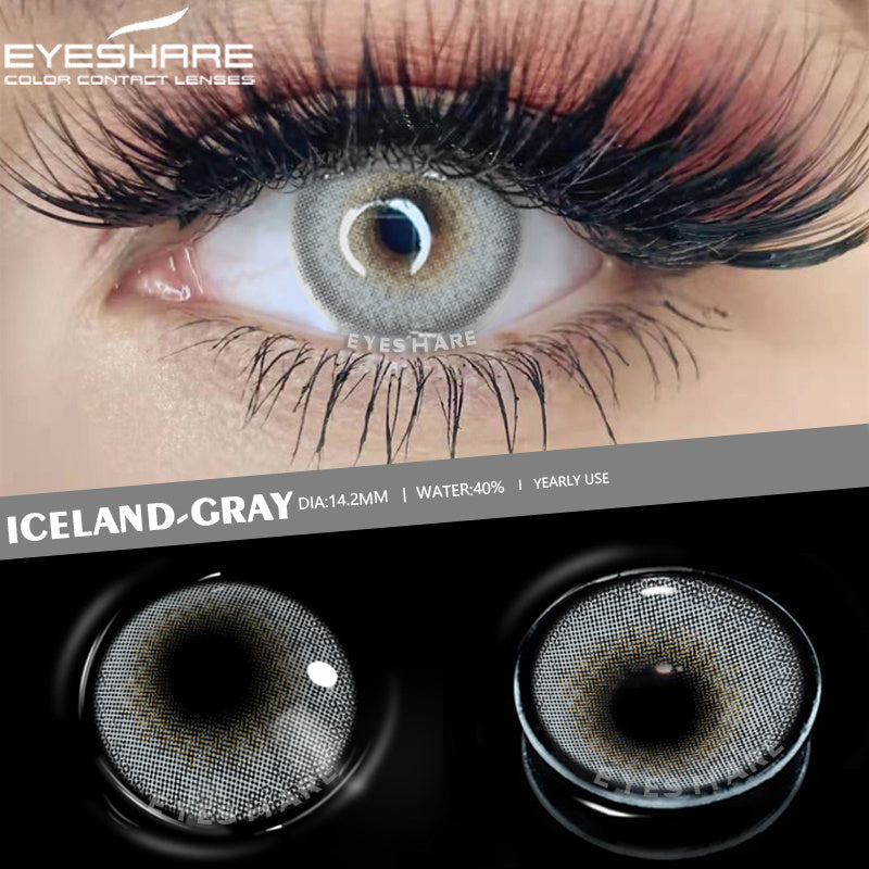 YICKYUE  -  1 Pair Natural Contact Lenses Colorful Contact Lenses for Eyes Blue Lenses Gray Eye Lenses Brown Lens Yearly Eye Lenses