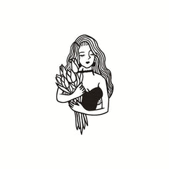 Black Sexy Female Bouquet Pattern Temporary Tattoo Female Male Arm Leg Fake Tattoo Body Art Character Sticker