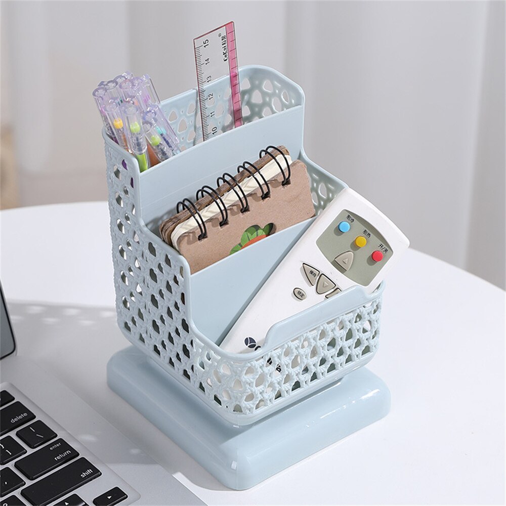 1pc Desktop Hollow Storage Rack Kawaii Plastic Waterproof Multi-layer Stationery Manager Large Capacity Office Supplies Set