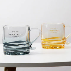 Yickyue Creative Tiger Pattern Glass Cat Claw Thick Bottom with Handle High Value Ins Style Home Breakfast Milk Cup Water Glass
