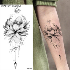 YICKYUE  -  2pcs/set Sketch flower tattoo sticker, Temporary Tattoos,Waterproof Long-Lasting,Fake Tattoo for Women