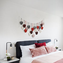 YICKYUE  -  Handmade Woven Leaf Tapestry INS Nordic Style Wall Decoration Fun Clip Photo Background Home Bedroom Tassel Wall Decoration