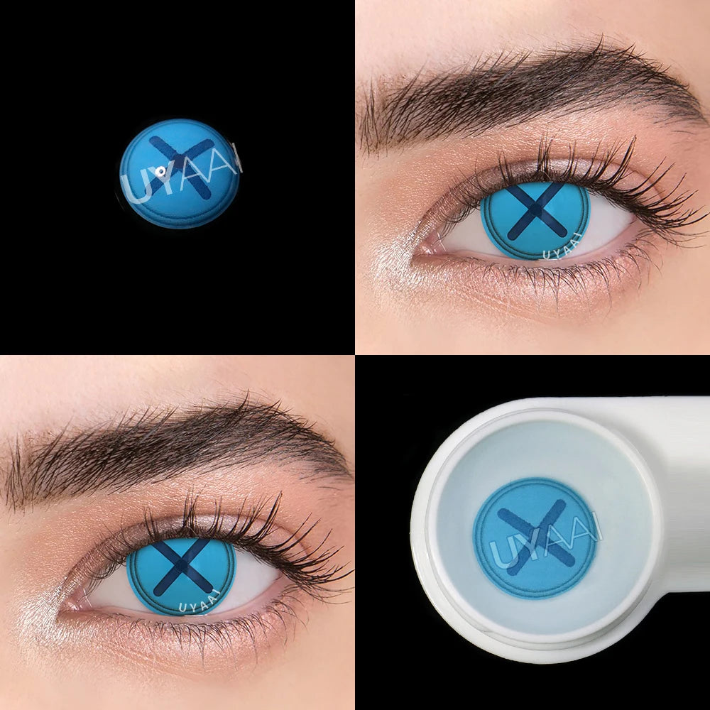 YICKYUE  -  1 Pair Pink Lenses Anime Accessory Color contact lenses Anime lenses Spider Lenses Purple Lenses Cosplay Lenses