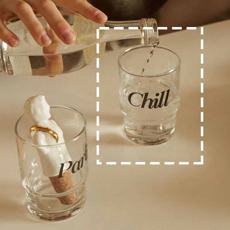 Ins Style Chic Alphabet Printing Paris Juice Cup Dessert Glass Coffee Milk Tea Cup Simple Drinking Set
