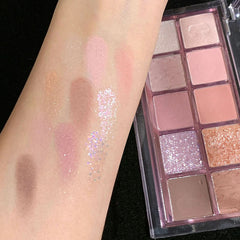 Yickyue 10 Colors Charming Purple Eyeshadow Palette Make Up Glitter Eye Shadow Pigment Shimmer Diamond Eye Palett Cosmetics