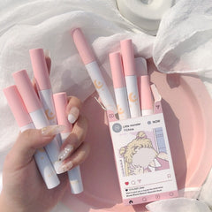 8Pcs/Set Smoke Tube Lip Glaze Set Matte Show White Lipstick Student Female Long-lasting Matte