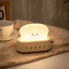 Bread Machine Night Light USB Charging Bedroom Lamp Creative Dimming Table Lamp LED Warm White Timing Sleeping Light